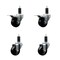 Service Caster 3'' Soft Rubber Swivel 1-1/4'' Expanding Stem Caster Set 2 Total Lock Brakes, 4PK SCC-EXTTL20S314-SRS-2-S-2-114 - alternate 1